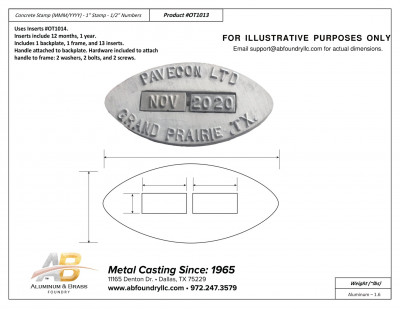 Concrete Number Stamp Set 1 Inch Character