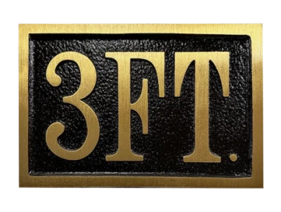 Depth Marker Plaque - in feet with 4″ number - 6″ x 9″ Red Brass