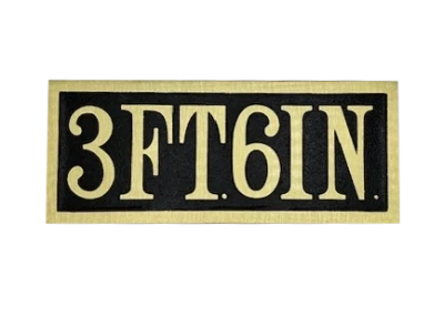 Depth Marker Plaque - feet and inches with 4″ numbers - 6″ x 15″ Red Brass