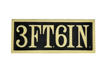 Depth Marker Plaque - feet and inches with 4″ numbers - 6″ x 15″ Red Brass